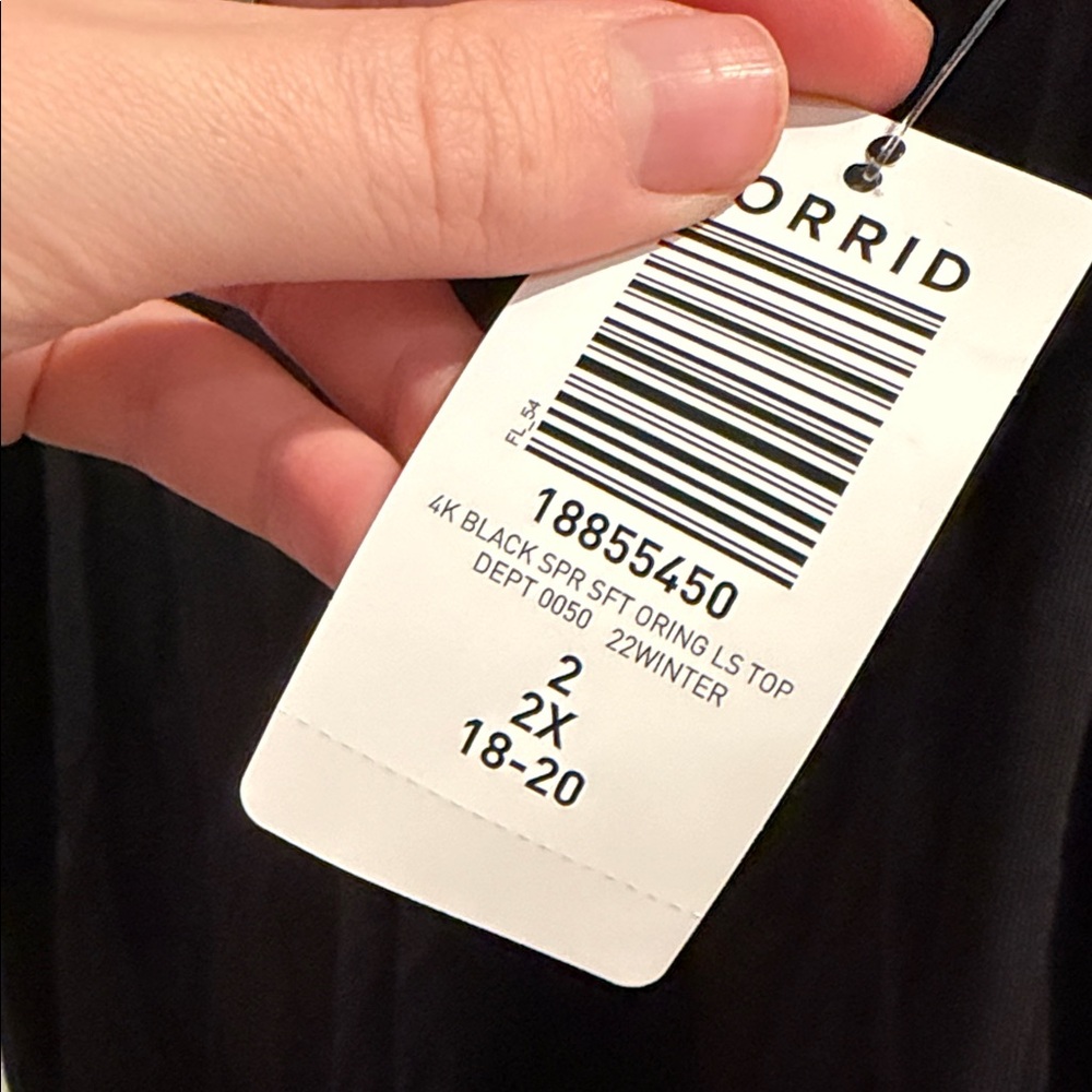Torrid Black Long Sleeve Top with Ring Detail - Picture 3 of 3